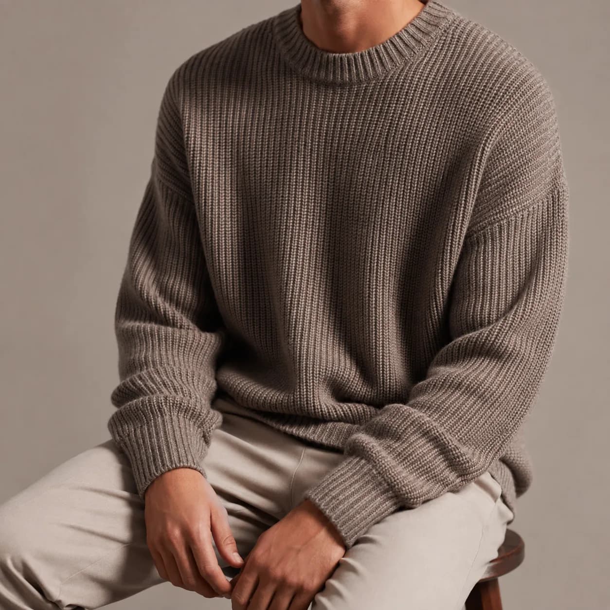Example of a model seated product shot